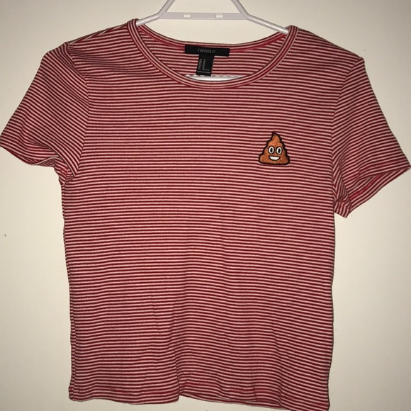 Forever-21. Stripped emoji t-shirt - Picture 2 of 4